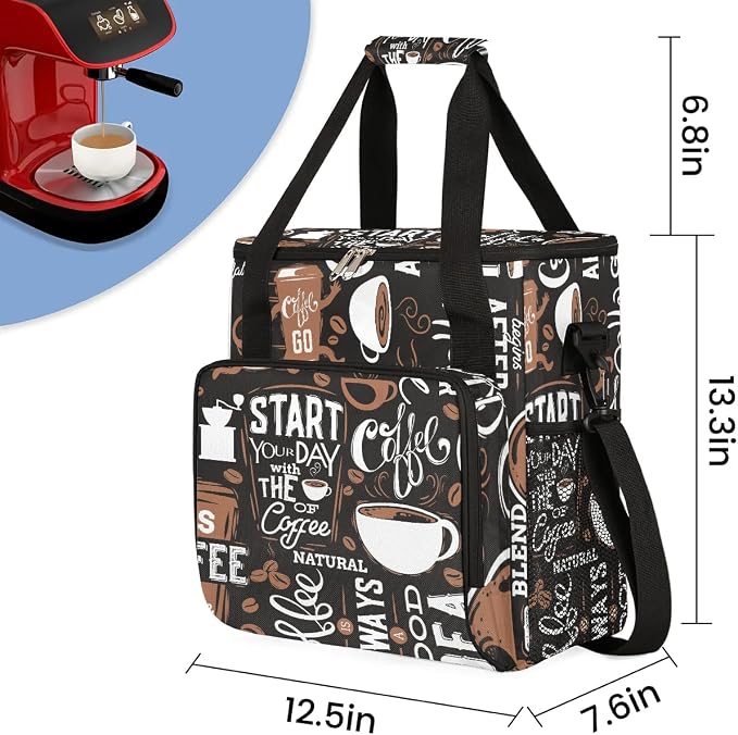 coffee cup coffee beans Coffee Maker Carring Bag Travel Carrying Storage Tote - Image 2