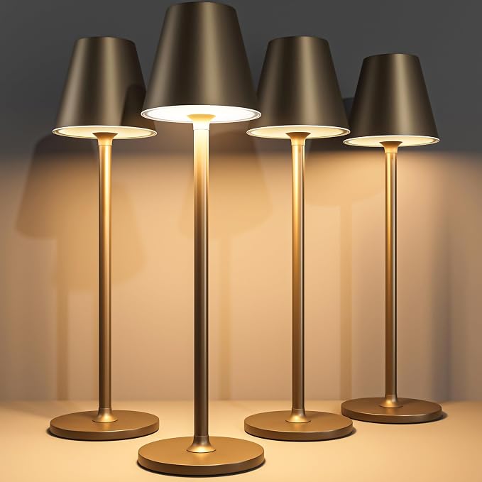 Timjorman 4-Pack Cordless Table Lamps - 5000mAh Rechargeable Battery Operated by Timjorman