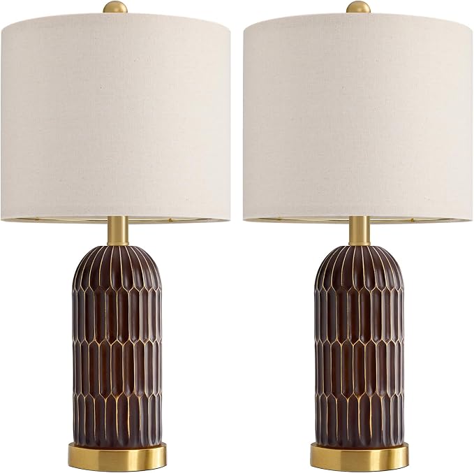 OYEARS 22.5" Bedside Table Lamps Set of 2, Farmhouse Table Lamp - Image 10