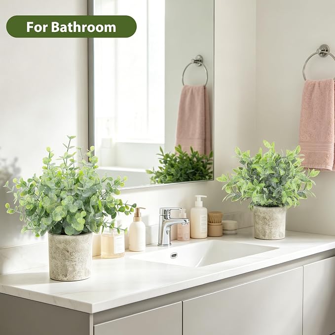 ZAIYW 3 Pack Small Fake Plants, Mini Potted Artificial Greenery Plants - Image 4