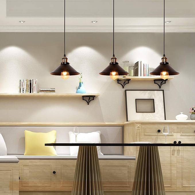 Industrial Retro Black Iron Kitchen Restaurant Bar Balcony Hanging Pendant Light - Image 3