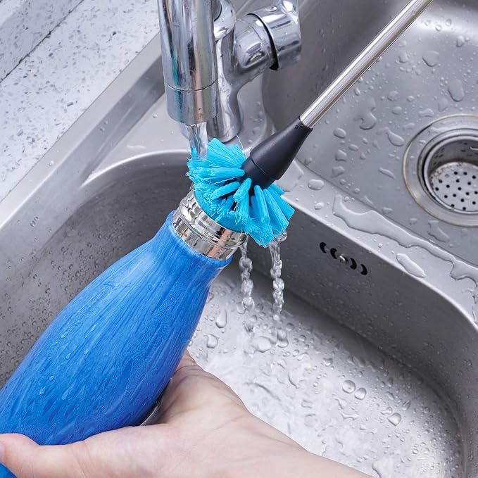 MOSOLAN Stainless Steel Water Bottle Brush, Long Handle Scrubbing Brush - Image 7