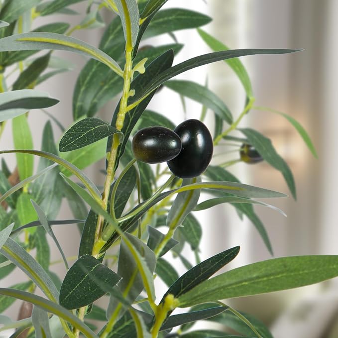 Fake Olive Tree, 5FT 2Pack, 60in Tall Silk Plant | 536 Realistic Leaves - Image 3