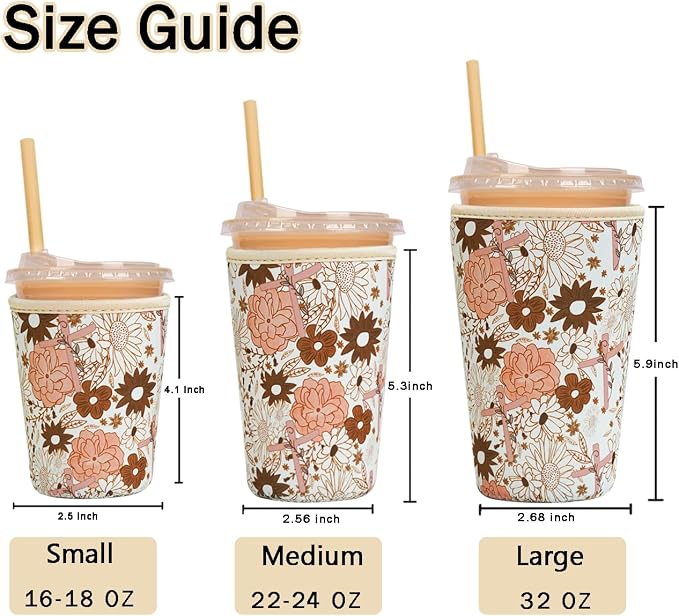 Reusable Insulated Sleeve for Iced Coffee Cup, Beverage Holder for Iced Coffee - Image 5
