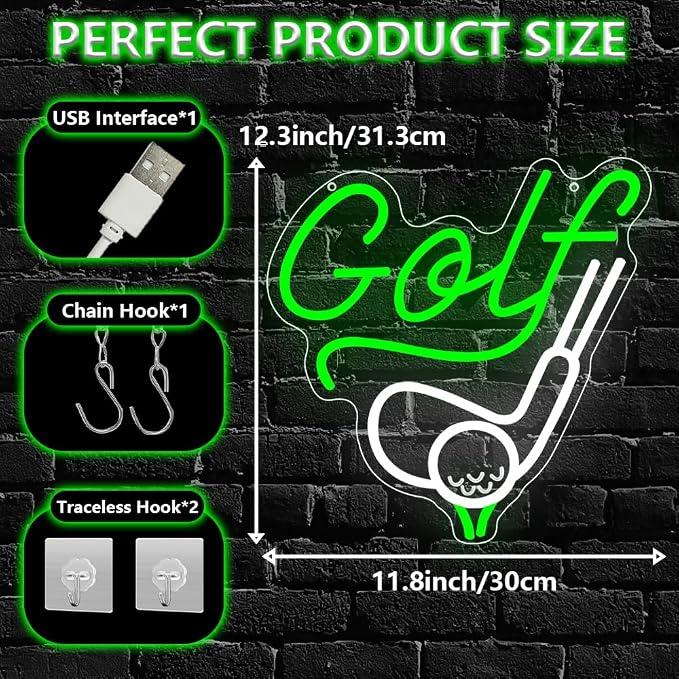 Golf Neon Sign, Sport Dimmable LED Light Signs - Image 3