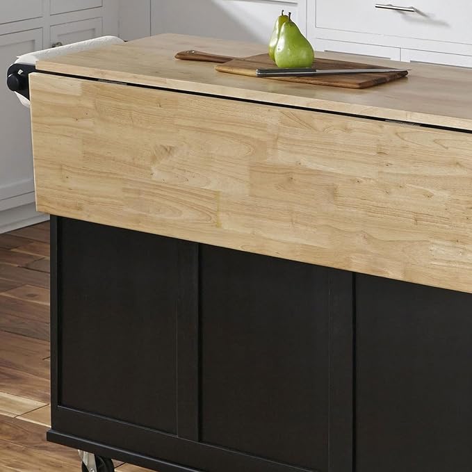 Homestyles Dolly Madison Black Mobile Kitchen Island Cart - Image 8
