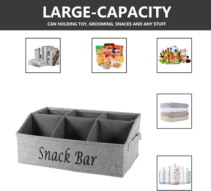 2 Pack Countertop Snack Organizer, Fabric Snack Box Basket - Image 6