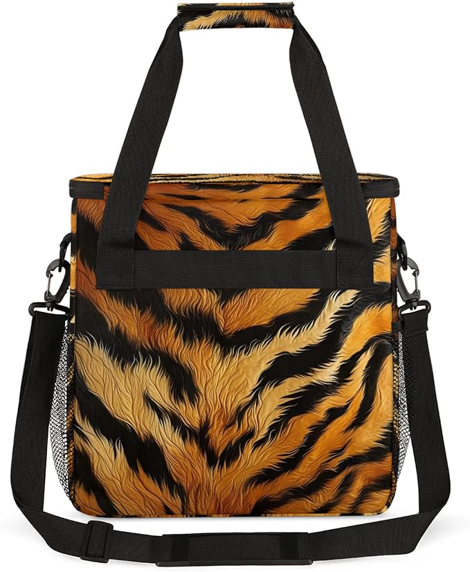 Tiger Print Coffee Maker Carring Bag, Large Insulated Storage Organizer Case - Image 5