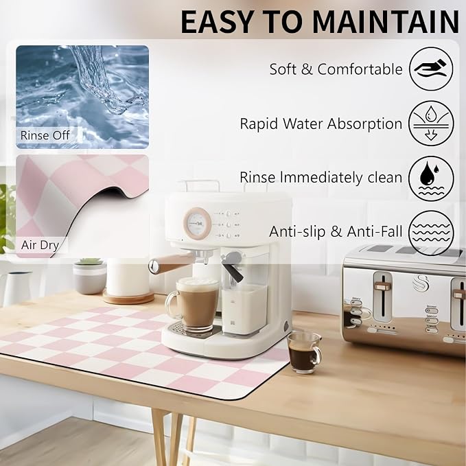 Dish Drying Mat for Kitchen Counter, Heat Resistant Drainer Mats - Image 2