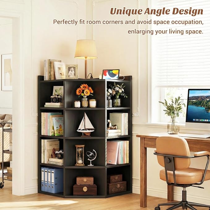 Aheaplus Corner Cabinet, 5-Tier Corner Bookshelf - Image 7