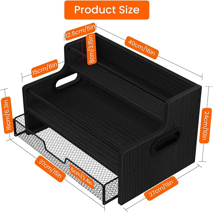 Homode 3-Tier Coffee Bar Organizer, 8 Bottle Syrup Stand - Image 3