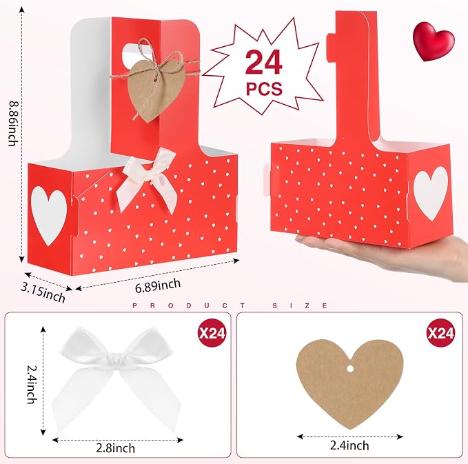 Tinlade 2 Cup Heart Disposable Drink Carrier - Image 2
