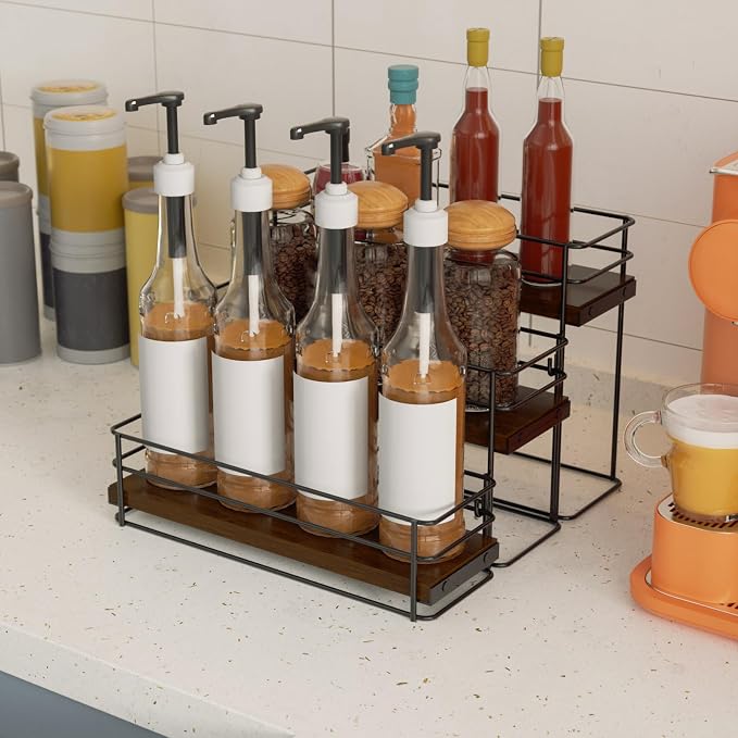 12 Bottle Coffee Syrup Organizer Rack, 3-Tier Syrup Holder Stand - Image 6