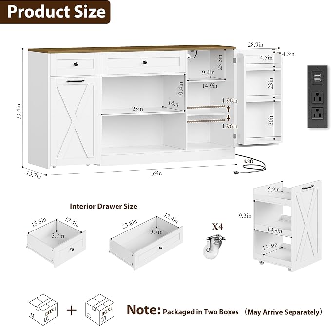 HOSTACK Multifunctional Storage Cabinet - Image 3