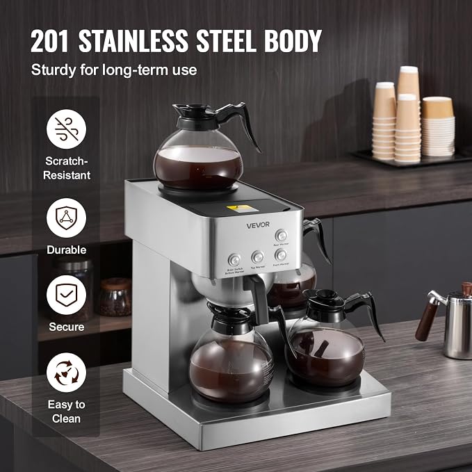 VEVOR Commercial Drip Coffee Maker, 12 Cups Coffee-Maker Machine - Image 5
