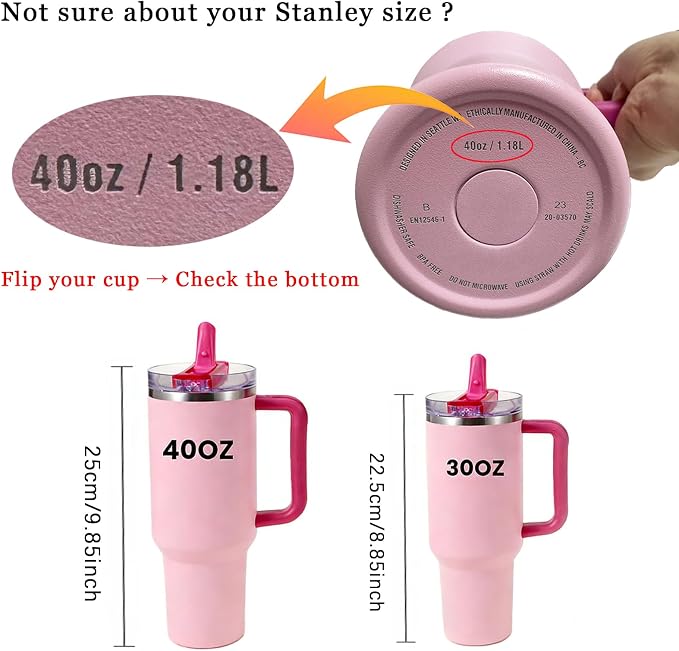 40oz Flip Straw Leak Proof Lid for Stanley Cup Accessories, 2 Pack No Spill Lid - Image 2