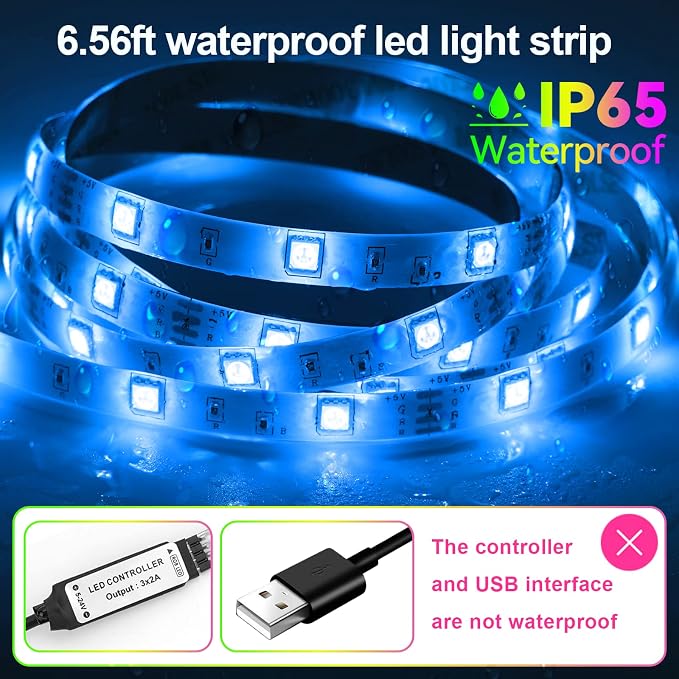 LED Strip Lights 6.56Ft, RGB LED Lights Strip - Image 4