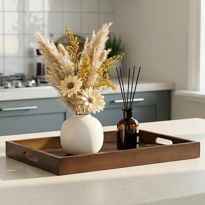 17.3‘’x11.8''x1.57''Large Bamboo Wooden Tray - Image 5