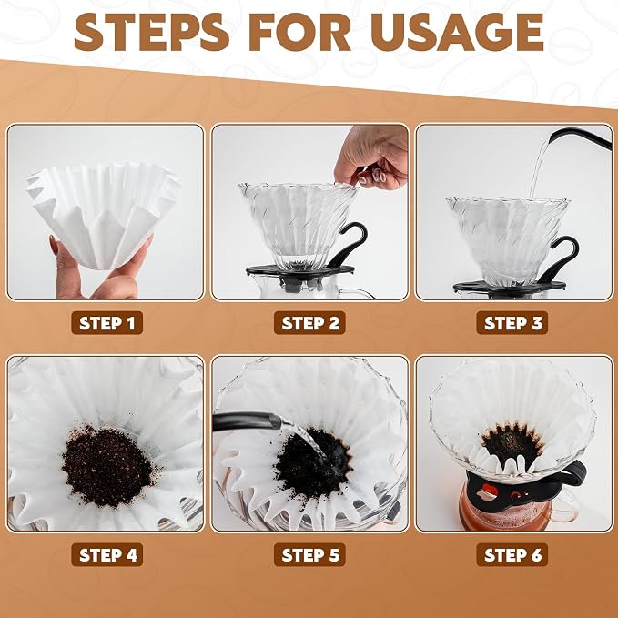 1-2 Cup Small Coffee Filters, Disposable White Paper Coffee Filters Compatible - Image 4