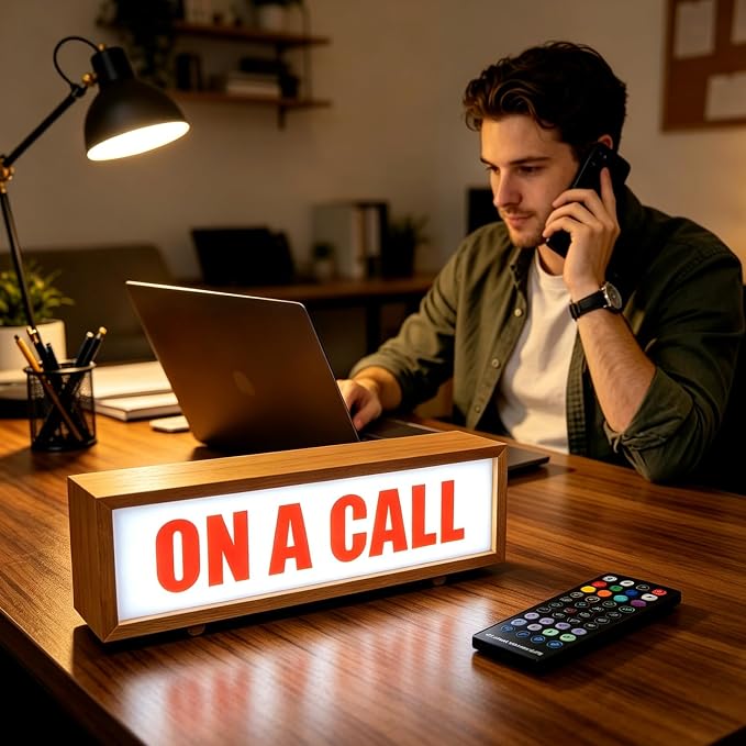 ON A Call LED Neon Lightbox Dimmable Wall Mountable Pulsing Studio Warning Sign - Image 2