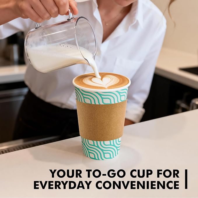 RACETOP 16 oz Paper Coffee Cups, 100 Pack Disposable Coffee Cups - Image 5