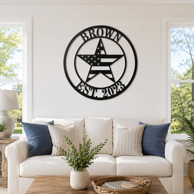 Personalized Texas Star Family Name Sign, Metal Star, Texas Home Decor - Image 3