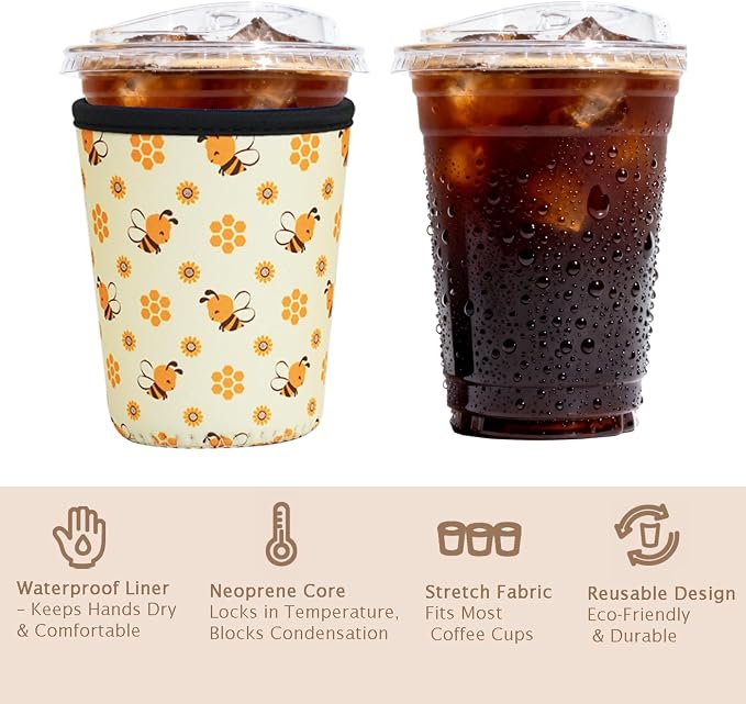 Reusable Insulated Sleeve for Iced Coffee Cup, Beverage Holder for Iced Coffee - Image 6