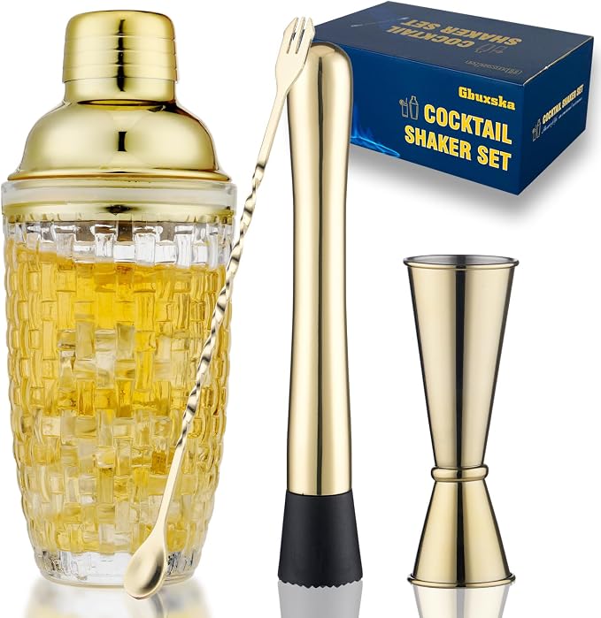 Gold Cocktail Shaker Set by Gbuxska
