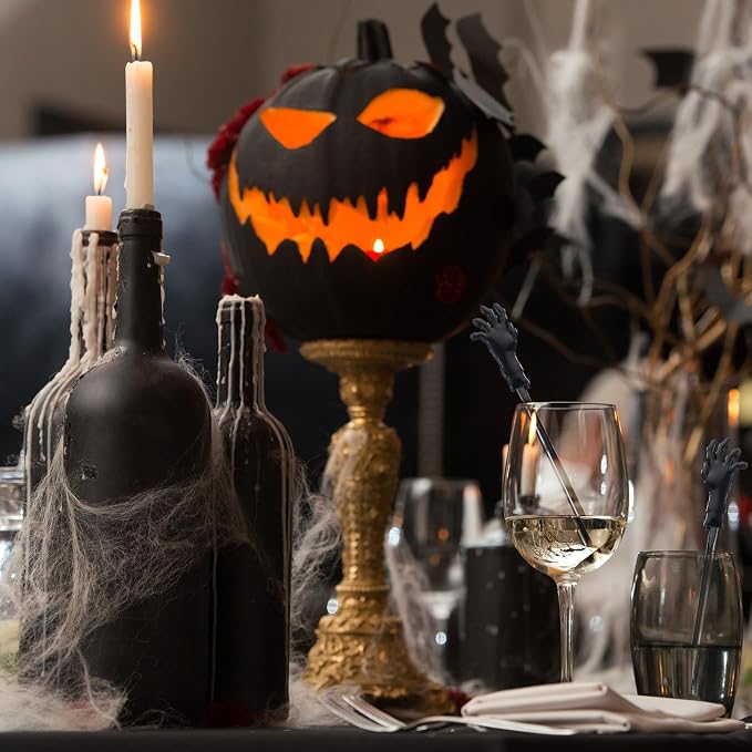 SiliFine 30 Pcs Halloween Swizzle Sticks Plastic Coffee and Cocktail Stirrers - Image 4