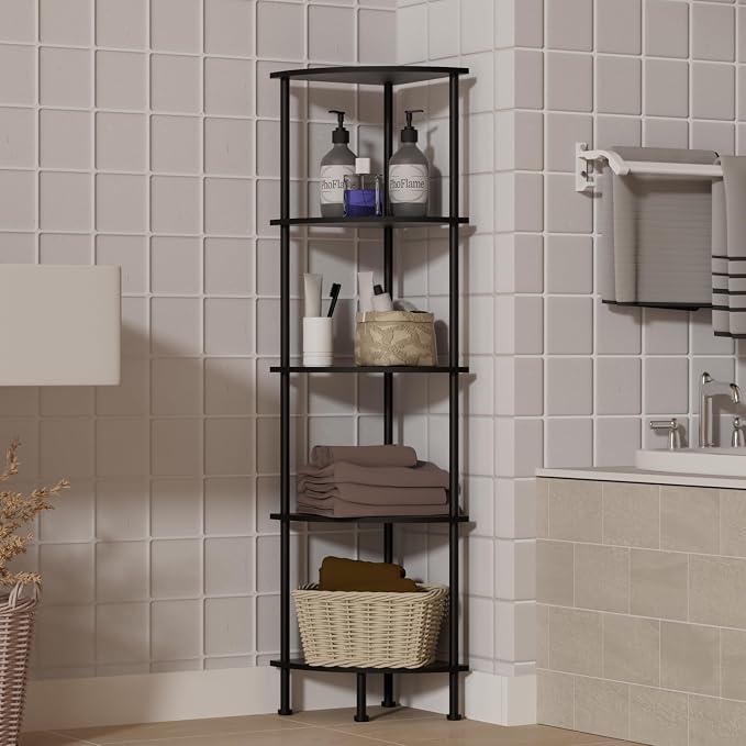 5-Tier Corner Shelf Stand, Tall Display Shelf, Plant Stand, Storage Standing - Image 7