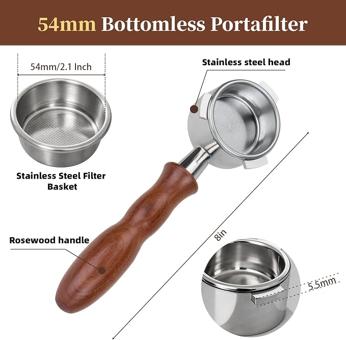 54mm Bottomless Portafilter 3 Ears Espresso Portafilter - Image 2