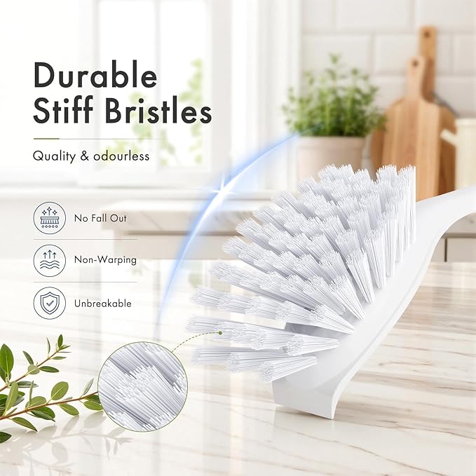 Amazer Dish Brush with Handle, 2 Pack Kitchen Scrub Brushes with Built-in - Image 2