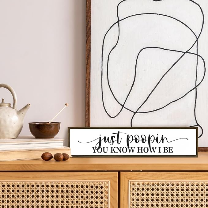 Funny Bathroom Decor, Just poopin you know how I be - Image 5