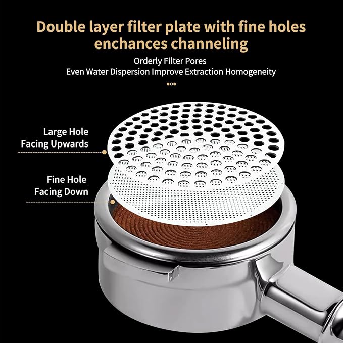 51-58Espresso Dosing Funnel and Puck Screen Set, Aluminum Portafilter Funnel - Image 6