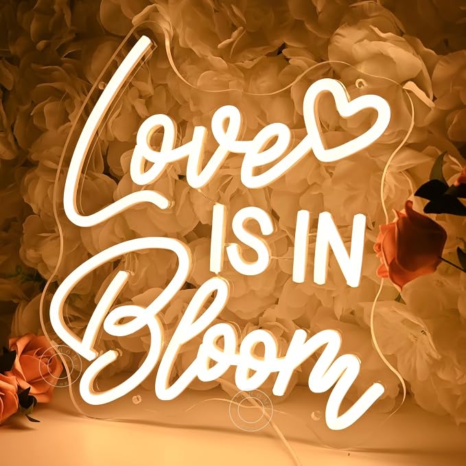 SYLHOME Love Is In Bloom Led Neon Light Sign Heart Bedroom Nursery Wall Sign - Image 5