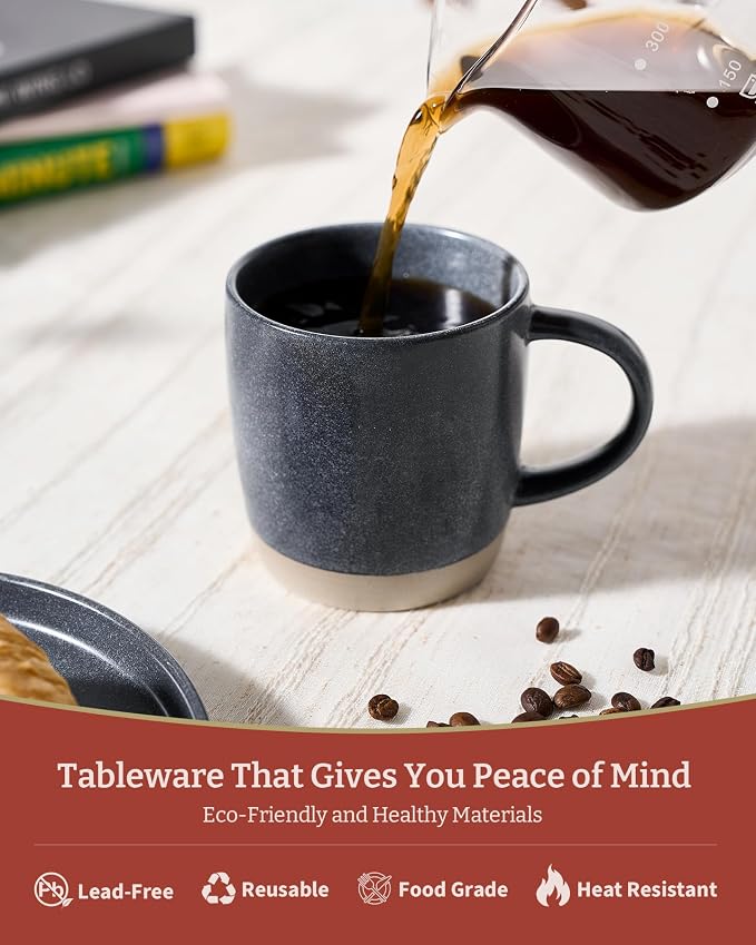 famiware Coffee Mugs Set of 4, Milkyway 13 oz Mug Set, Ceramic Cup Set - Image 4