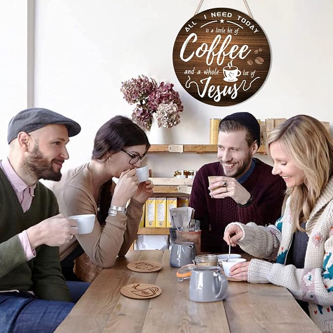 HMASYO Rustic Wood Coffee Bar Signs - Image 5