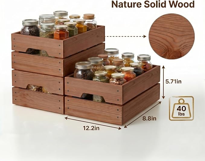 WOPITUES Wooden Crate, Wood Crates - Image 2