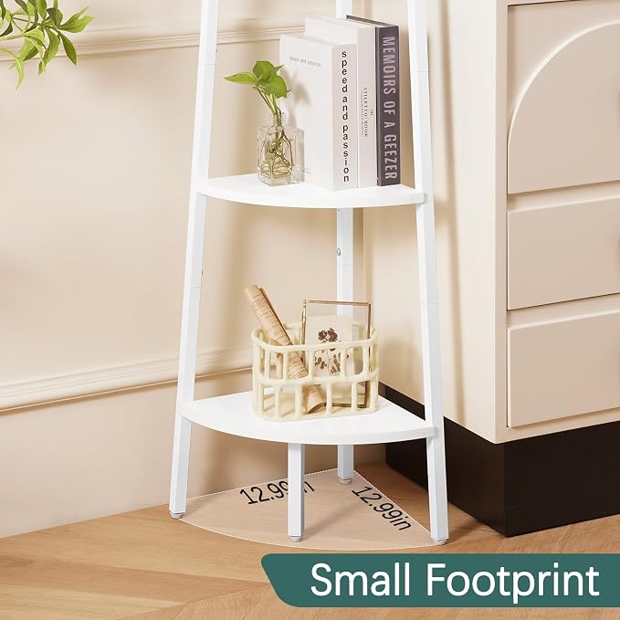 Yoobure Corner Shelf, 4-Tier Corner Bookshelf - Image 3