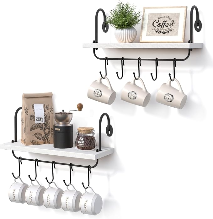 Olakee Floating Wall Shelves for Kitchen Bathroom Coffee Nook by Olakee