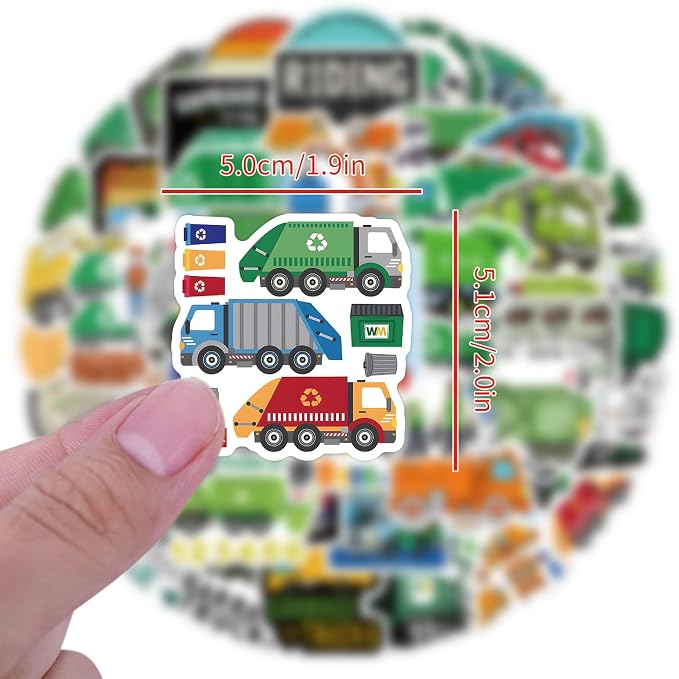 60Pcs Garbage Truck Stickers, Waterproof Vinyl Recycling Truck Decals - Image 3