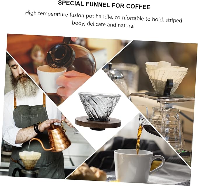 SHINEOFI 1Pc Reusable Coffee Pot Funnel Smoke Grey Coffee Strainer - Image 9