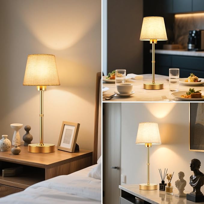 FRIDEKO HOME Rechargeable Table Lamp Gold - Image 6