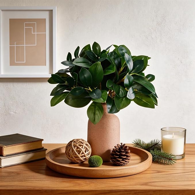 12 Inch Artificial Plant Indoor, Small Fake Plants Eucalyptus Stems - Image 2