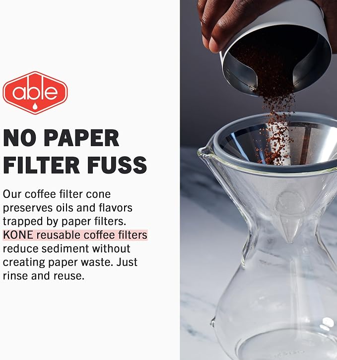 Able KONE: Reusable Stainless Steel Coffee Filter Compatible - Image 3