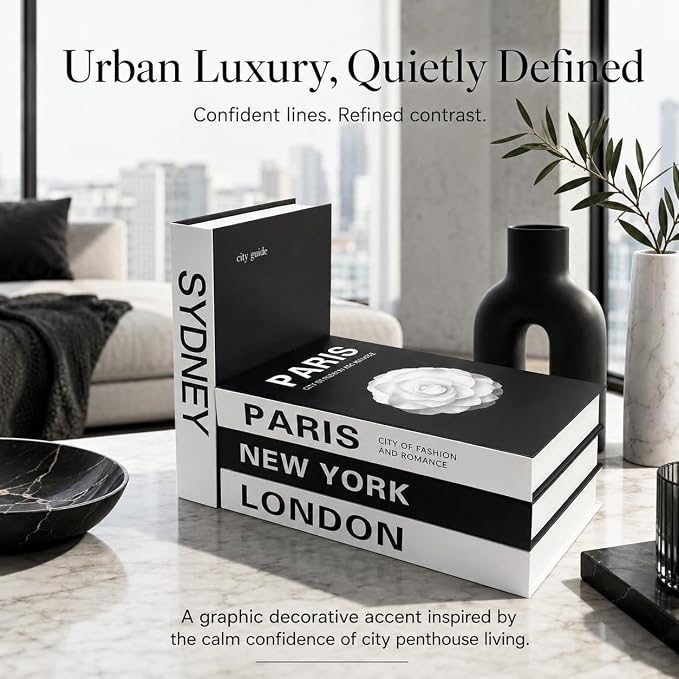 PROBENEX 4 Pcs Decorative Books | Faux Travel Coffee Table & Shelf Decor | - Image 2