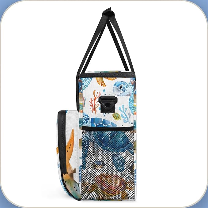 Turtle Ocean Coffee Maker Carring Bag, Large Insulated Storage Organizer Case - Image 4