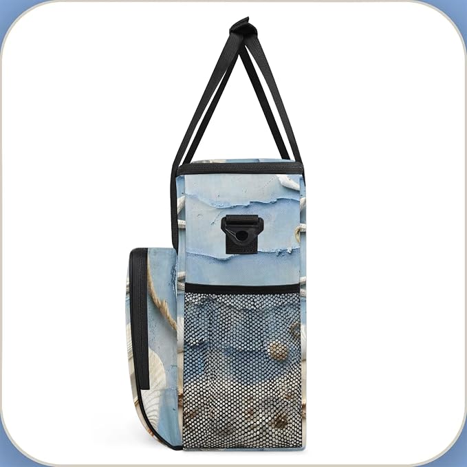 Summer Beach Theme Coffee Maker Carring Bag, Large Insulated Storage Organizer - Image 4