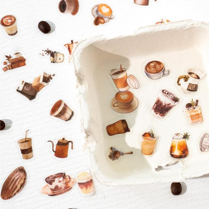 1000 Pcs Coffee Lover Stickers – 2x3cm Waterproof PET Mini Stickers - Image 7