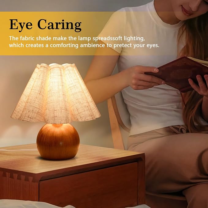 Wood Grain Touch Control Table Lamp - Image 7